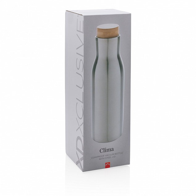 Герметичная вакуумная бутылка Clima со стальной крышкой, 500 мл с логотипом в Балашихе заказать по выгодной цене в кибермаркете AvroraStore