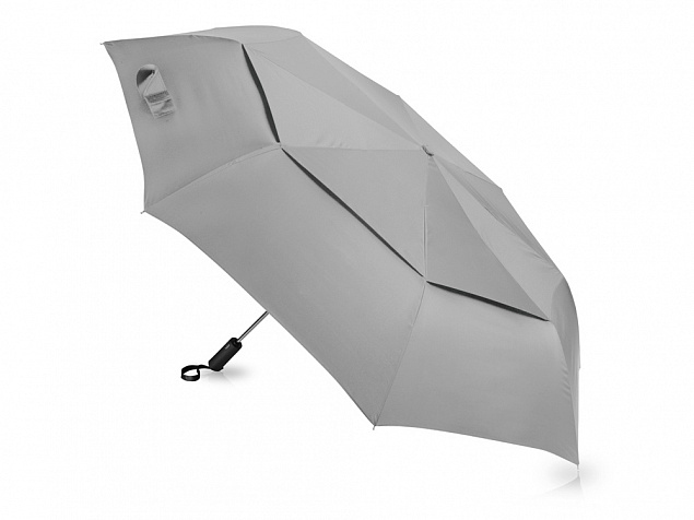 Зонт-автомат складной Canopy, серый с логотипом в Балашихе заказать по выгодной цене в кибермаркете AvroraStore