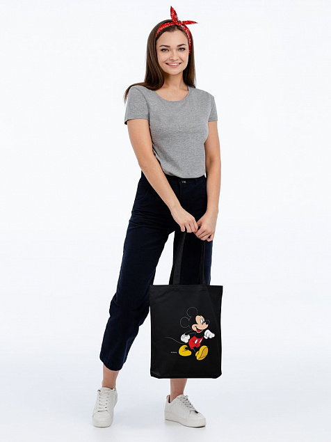 Холщовая сумка «Микки Маус. Easygoing», черная с логотипом в Балашихе заказать по выгодной цене в кибермаркете AvroraStore