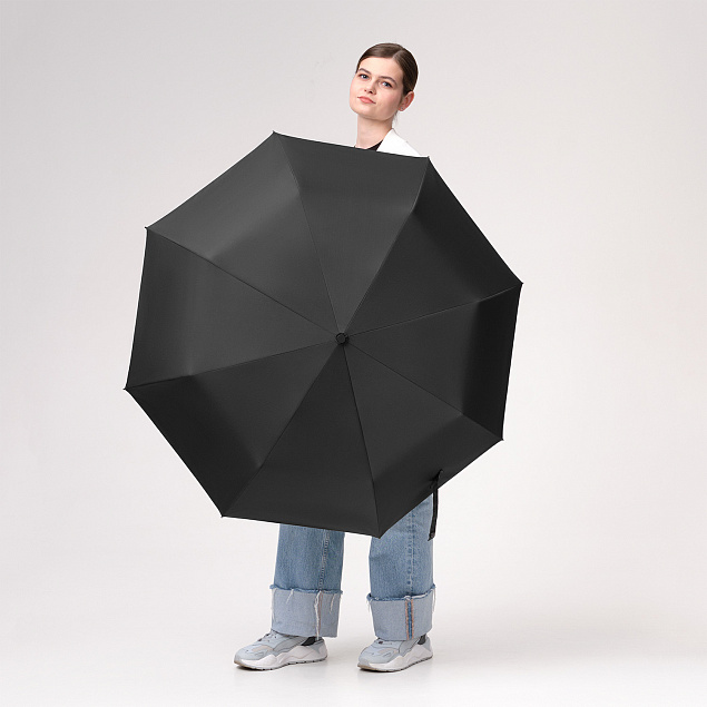 Зонт складной Azimut, черный с логотипом в Балашихе заказать по выгодной цене в кибермаркете AvroraStore