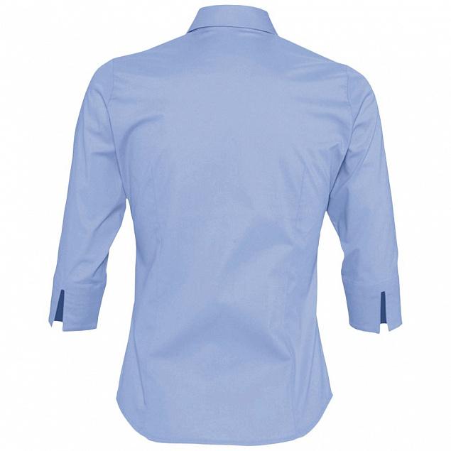 Рубашка женская с рукавом 3/4 EFFECT 140, голубая с логотипом в Балашихе заказать по выгодной цене в кибермаркете AvroraStore