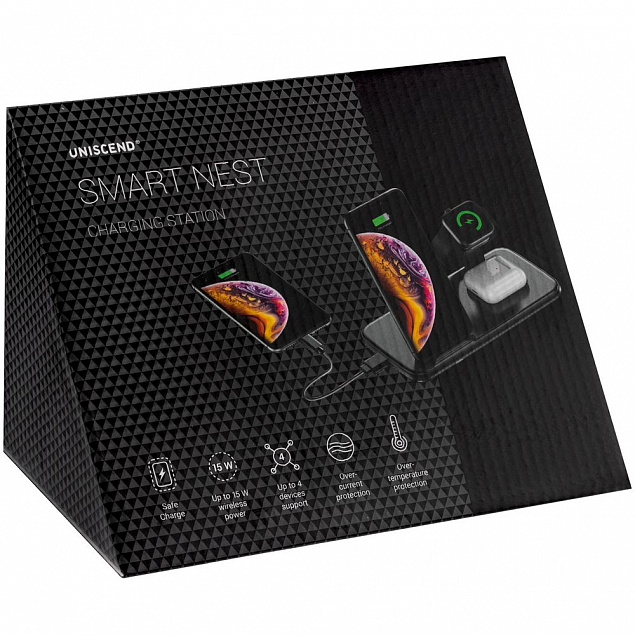 Зарядная станция Smart Nest, черная с логотипом в Балашихе заказать по выгодной цене в кибермаркете AvroraStore