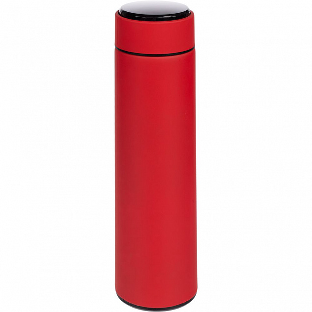 Смарт-бутылка с заменяемой батарейкой Long Therm Soft Touch, красная с логотипом в Балашихе заказать по выгодной цене в кибермаркете AvroraStore