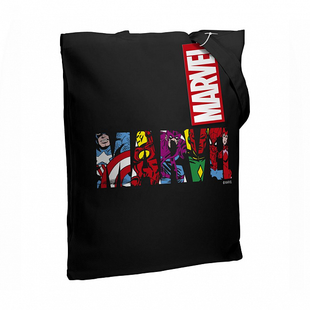 Холщовая сумка Marvel Avengers, черная с логотипом в Балашихе заказать по выгодной цене в кибермаркете AvroraStore