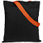 Холщовая сумка BrighTone, черная с оранжевыми ручками с логотипом в Балашихе заказать по выгодной цене в кибермаркете AvroraStore