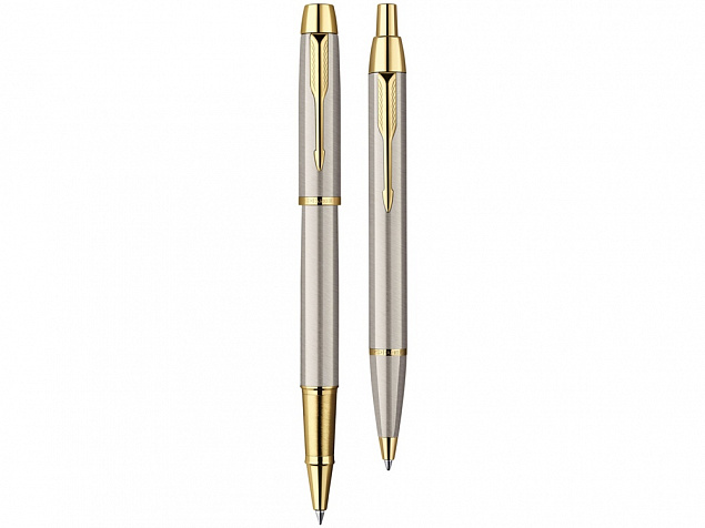 Набор Parker IM Core Brushed Metal GT: ручка шариковая, ручка роллер с логотипом в Балашихе заказать по выгодной цене в кибермаркете AvroraStore