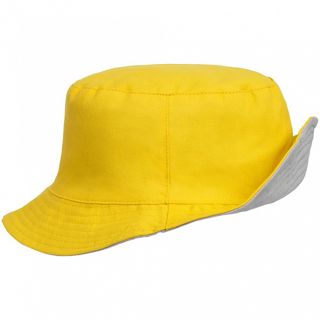Панама Summer двусторонняя, желтая с серым с логотипом в Балашихе заказать по выгодной цене в кибермаркете AvroraStore