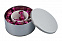 Коробка круглая, средняя, серебристая с логотипом в Балашихе заказать по выгодной цене в кибермаркете AvroraStore