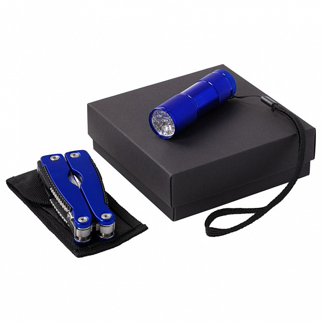 Набор Handmaster: фонарик и мультитул, синий с логотипом в Балашихе заказать по выгодной цене в кибермаркете AvroraStore