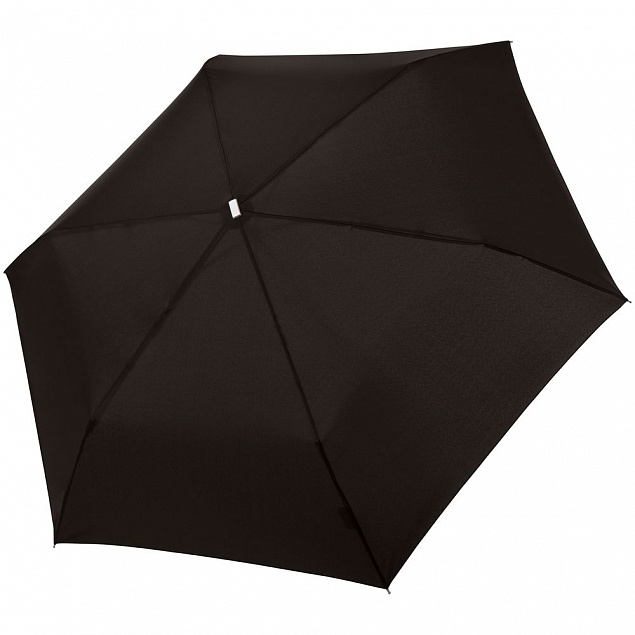Зонт складной Fiber Alu Flach, черный с логотипом в Балашихе заказать по выгодной цене в кибермаркете AvroraStore