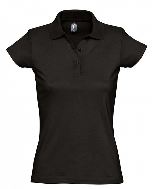 Рубашка поло женская Prescott Women 170, черная с логотипом в Балашихе заказать по выгодной цене в кибермаркете AvroraStore