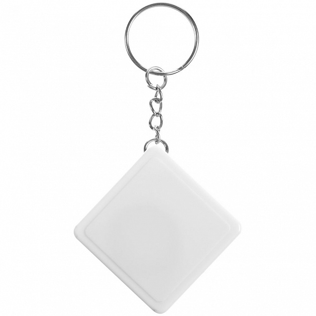 Брелок с рулеткой Square ver.2, белый с логотипом в Балашихе заказать по выгодной цене в кибермаркете AvroraStore