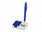 Подставка под ручку и скрепки Потакет, белый/синий с логотипом в Балашихе заказать по выгодной цене в кибермаркете AvroraStore
