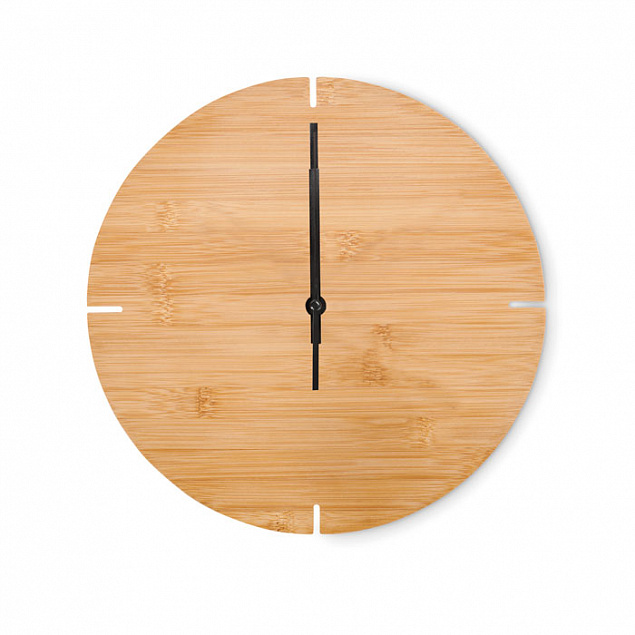 Настенные часы из бамбука кругл с логотипом в Балашихе заказать по выгодной цене в кибермаркете AvroraStore