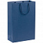 Пакет бумажный Porta, средний, синий с логотипом в Балашихе заказать по выгодной цене в кибермаркете AvroraStore
