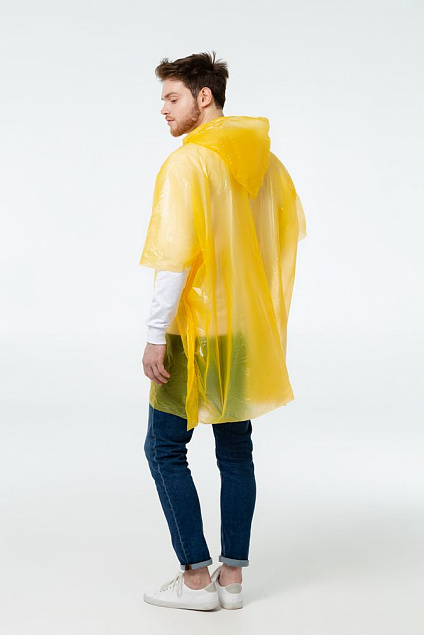 Дождевик-пончо RainProof, желтый с логотипом в Балашихе заказать по выгодной цене в кибермаркете AvroraStore