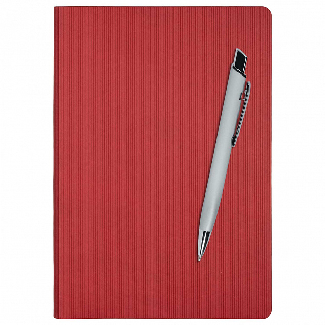 Подарочный набор Rain/Pyramid Neo, красный (ежедневник недат А5, ручка) с логотипом в Балашихе заказать по выгодной цене в кибермаркете AvroraStore
