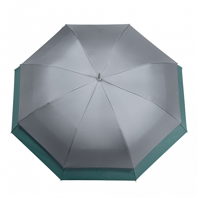 Зонт-трость Portobello Bora, серый/аква с логотипом в Балашихе заказать по выгодной цене в кибермаркете AvroraStore