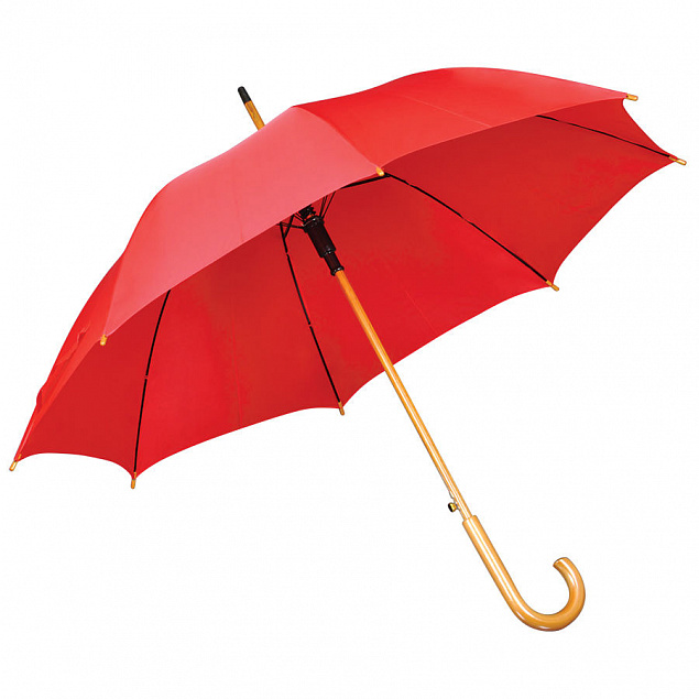 Зонт-трость с деревянной ручкой, полуавтомат с логотипом в Балашихе заказать по выгодной цене в кибермаркете AvroraStore