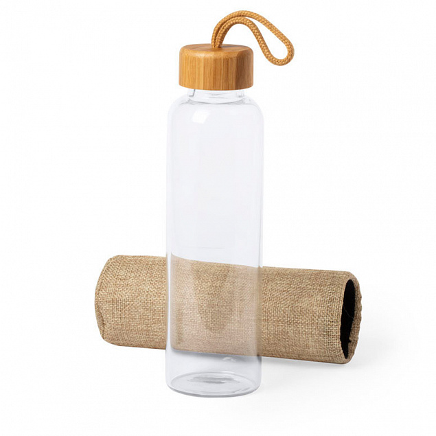 Бутылка для воды KASFOL, стекло, бамбук, 500 мл с логотипом в Балашихе заказать по выгодной цене в кибермаркете AvroraStore