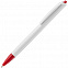 Ручка шариковая Tick, белая с красным с логотипом в Балашихе заказать по выгодной цене в кибермаркете AvroraStore