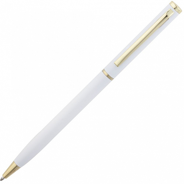 Ручка шариковая Hotel Gold, ver.2, белая с логотипом в Балашихе заказать по выгодной цене в кибермаркете AvroraStore
