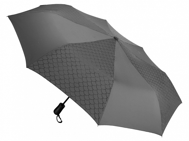 Зонт-полуавтомат складной Marvy с проявляющимся рисунком, серый с логотипом в Балашихе заказать по выгодной цене в кибермаркете AvroraStore
