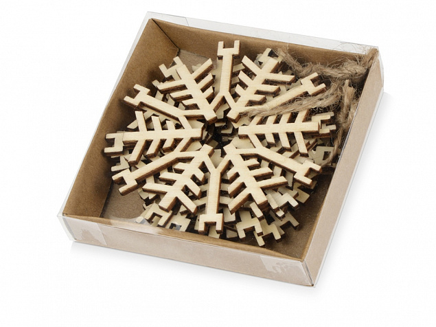 Набор деревянных снежинок с логотипом в Балашихе заказать по выгодной цене в кибермаркете AvroraStore