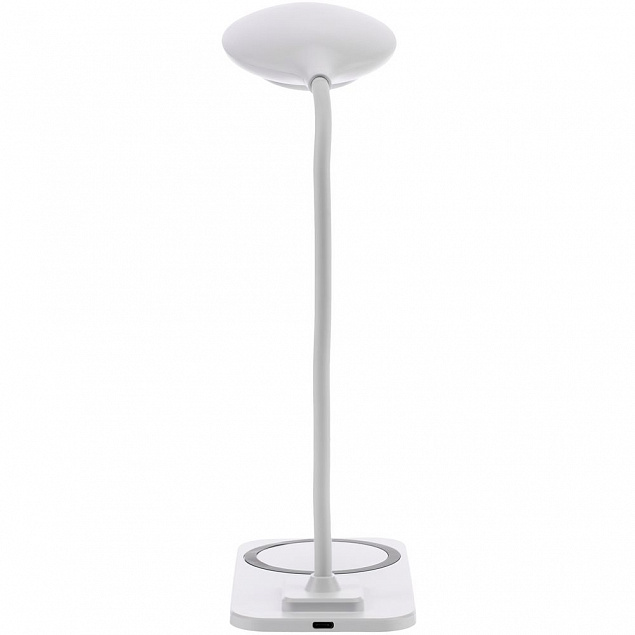 Настольная лампа с беспроводной зарядкой Modicum, белая с логотипом в Балашихе заказать по выгодной цене в кибермаркете AvroraStore