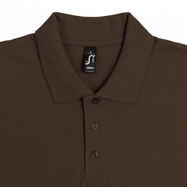 Рубашка поло мужская SUMMER 170, темно-коричневая (шоколад) с логотипом в Балашихе заказать по выгодной цене в кибермаркете AvroraStore