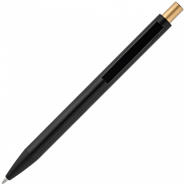 Ручка шариковая Chromatic, черная с золотистым с логотипом в Балашихе заказать по выгодной цене в кибермаркете AvroraStore
