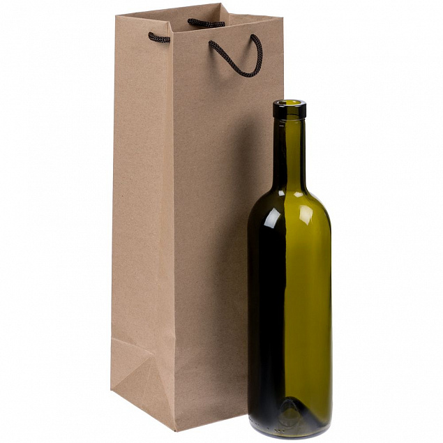 Пакет под бутылку Vindemia, крафт с логотипом в Балашихе заказать по выгодной цене в кибермаркете AvroraStore