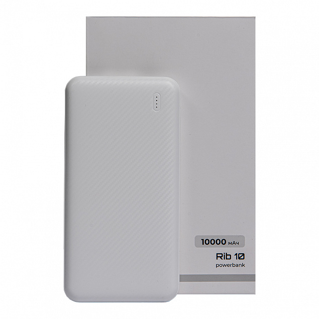 Универсальный аккумулятор OMG Rib 10 (10000 мАч), белый, 13,5х6.8х1,5 см с логотипом в Балашихе заказать по выгодной цене в кибермаркете AvroraStore