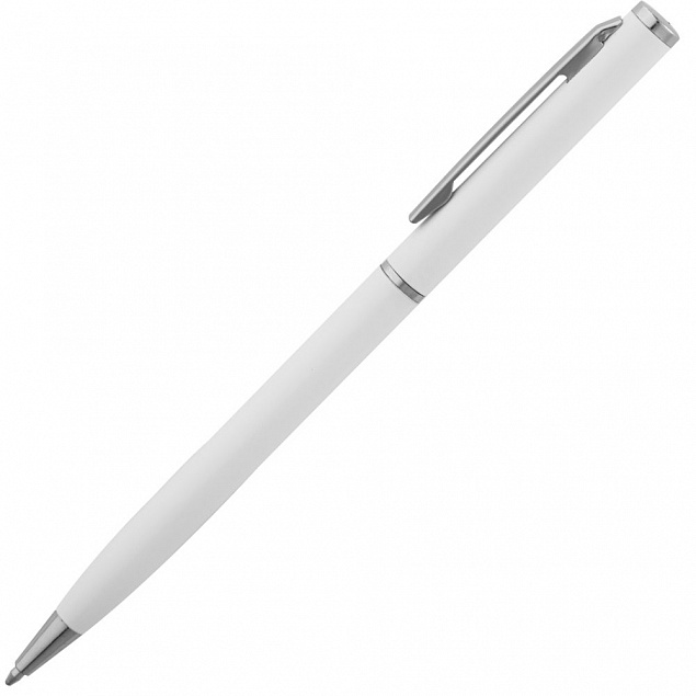 Ручка шариковая Hotel Chrome, ver.2, белая с логотипом в Балашихе заказать по выгодной цене в кибермаркете AvroraStore