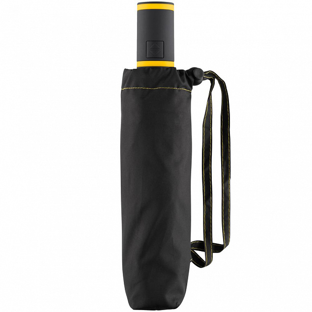 Зонт складной AOC Mini с цветными спицами, желтый с логотипом в Балашихе заказать по выгодной цене в кибермаркете AvroraStore