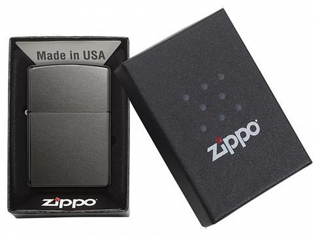 Зажигалка ZIPPO Classic с покрытием Gray Dusk с логотипом в Балашихе заказать по выгодной цене в кибермаркете AvroraStore