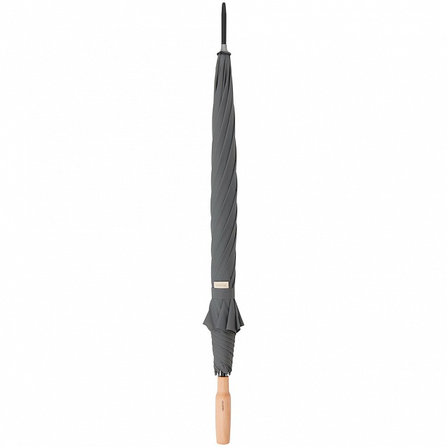 Зонт-трость Nature Stick AC, серый с логотипом в Балашихе заказать по выгодной цене в кибермаркете AvroraStore