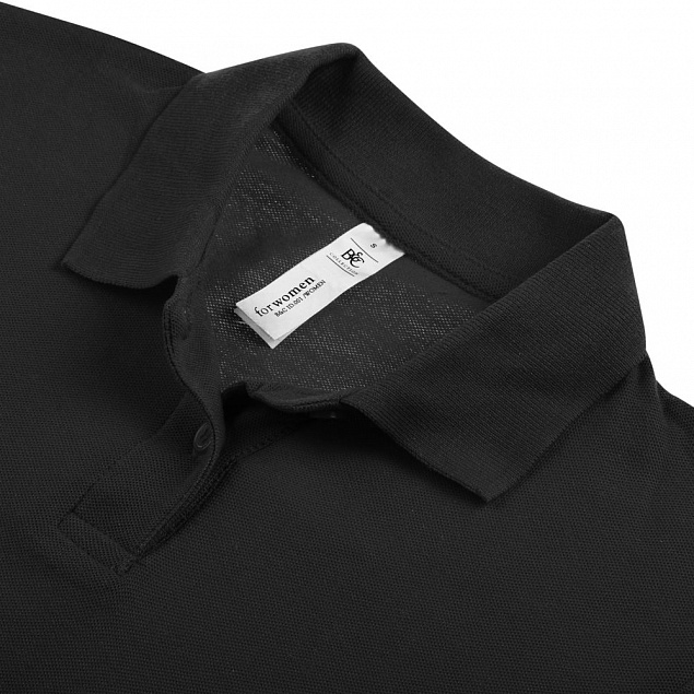 Рубашка поло женская ID.001 черная с логотипом в Балашихе заказать по выгодной цене в кибермаркете AvroraStore
