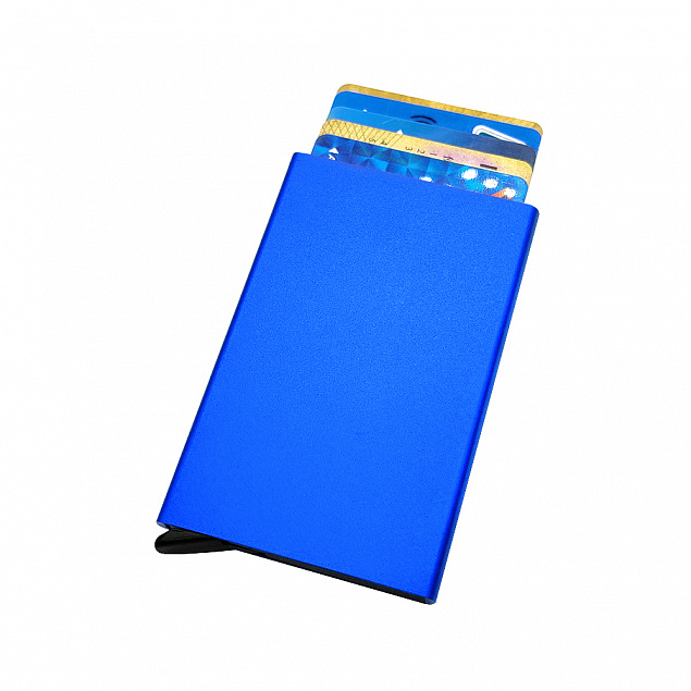 Держатель банковских карт Visir с защитой от копирования RFID - Синий HH с логотипом в Балашихе заказать по выгодной цене в кибермаркете AvroraStore