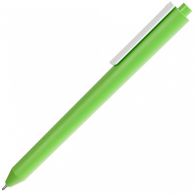 Ручка шариковая Pigra P03 Mat, светло-зеленая с белым с логотипом в Балашихе заказать по выгодной цене в кибермаркете AvroraStore