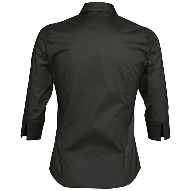Рубашка женская с рукавом 3/4 EFFECT 140, черная с логотипом в Балашихе заказать по выгодной цене в кибермаркете AvroraStore