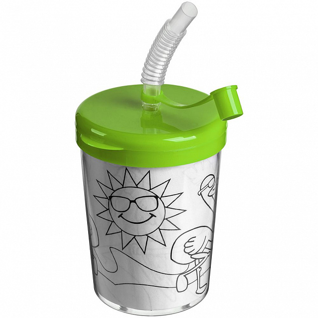 Бутылка-раскраска детская «Передвижник», зеленая с логотипом в Балашихе заказать по выгодной цене в кибермаркете AvroraStore