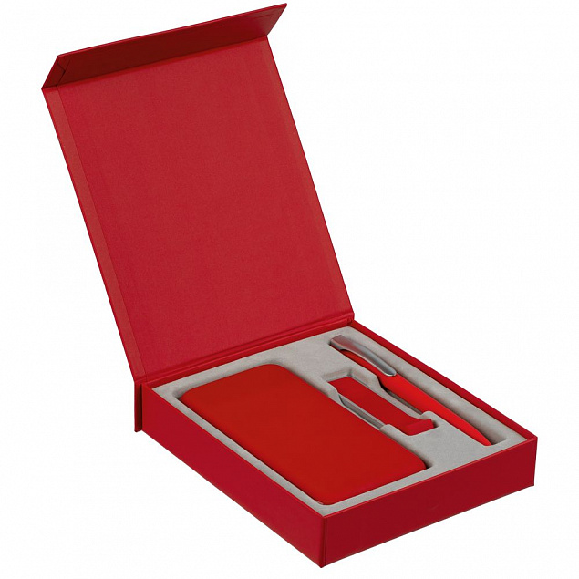 Коробка Rapture для аккумулятора 10000 мАч, флешки и ручки, красная с логотипом в Балашихе заказать по выгодной цене в кибермаркете AvroraStore