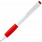 Ручка шариковая Grip, белая с красным с логотипом в Балашихе заказать по выгодной цене в кибермаркете AvroraStore