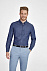 Рубашка мужская BARRY MEN, синяя (деним) с логотипом в Балашихе заказать по выгодной цене в кибермаркете AvroraStore