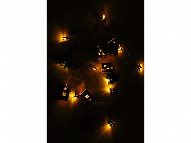 Елочная гирлянда с лампочками Новогодняя в деревянной подарочной коробке с логотипом в Балашихе заказать по выгодной цене в кибермаркете AvroraStore
