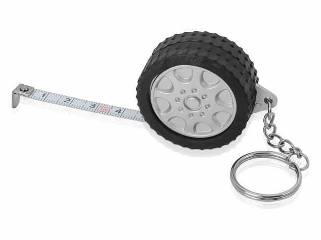 Брелок-рулетка "Шина", 1м с логотипом в Балашихе заказать по выгодной цене в кибермаркете AvroraStore