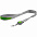 Лента для бейджа с ретрактором Devon, серая с зеленым с логотипом в Балашихе заказать по выгодной цене в кибермаркете AvroraStore