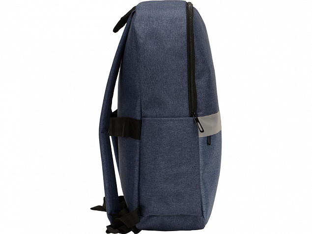 Рюкзак Merit со светоотражающей полосой и отделением для ноутбука 15.6'', синий с логотипом в Балашихе заказать по выгодной цене в кибермаркете AvroraStore