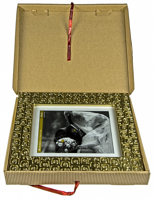 Рамка для фотографий Gold, золотистая с логотипом в Балашихе заказать по выгодной цене в кибермаркете AvroraStore